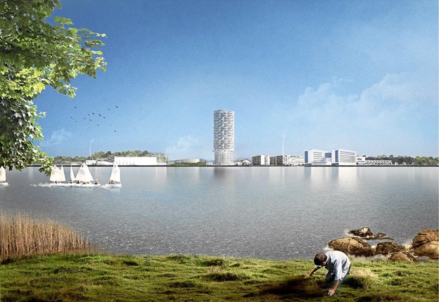 Sådan kommer projektet til at tage sig ud set fra den anden side af fjorden. Anders Abildgaard