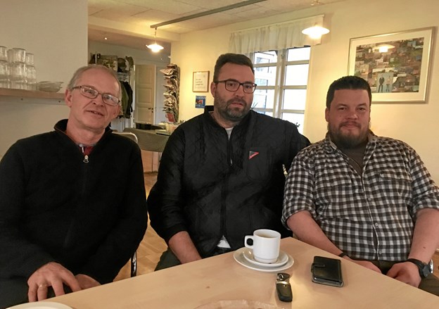 Daglig leder Poul Nielsen sammen med to af veteranerne, Alex Therkelsen og Morten Leimand, håber, at de om et års tid kan indvi veteranstuen på KFUM’s Orlogshjem på Understedvej. Hans Christensen