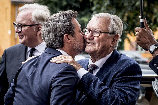 Et nyere foto af kronprins Frederik og prins Henrik. Taget ved erhvervsmanden Peter Zobels bisættelse i Sankt Pauls Kirke i København i september 2017. Scanpix/Mads Claus Rasmussen
