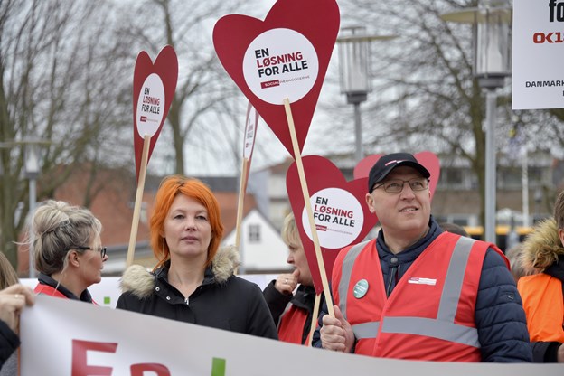 René Zimmer og Kathja Ryom, SL, opfordrede til en løsning for alle.
Foto: Bente Poder Hans Christensen