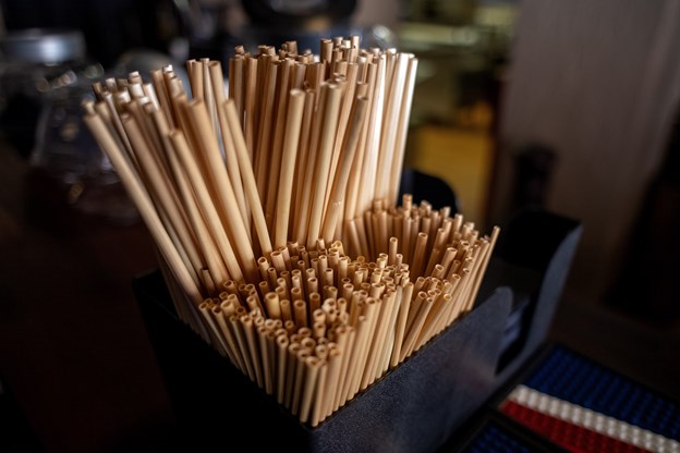 Her er det så: 'Straw-Straws' - sugerør der kan gå direkte på komposten. Camilla Gammelgaard og Henrik Bo (foto)