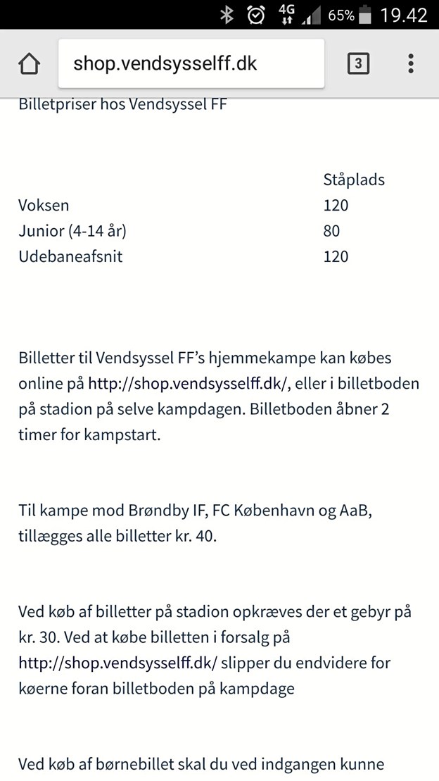 Ifølge bestyrelsesformand Jacob Andersen skyldtes prisstigningen på 40 kroner en fejl i billetsystemet. Beskrivelsen på hjemmesiden stemte dog overens med prisen, som altså var forårsaget af en fejl. Michael Strandfelt