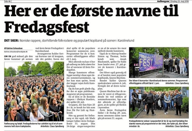 Afsløringen af nogle af navnene til årets Fredagsfest blev en af årets største hit på nettet. Katrine Schousboe
